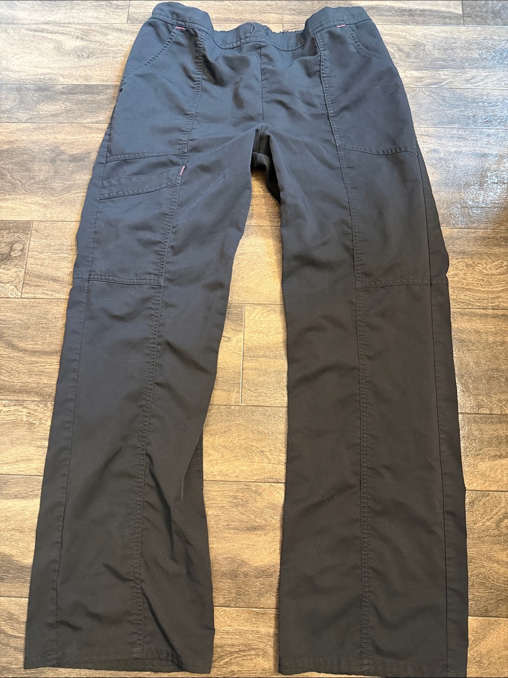Scrubstar Black Straight-Leg Cargo Scrub Pants